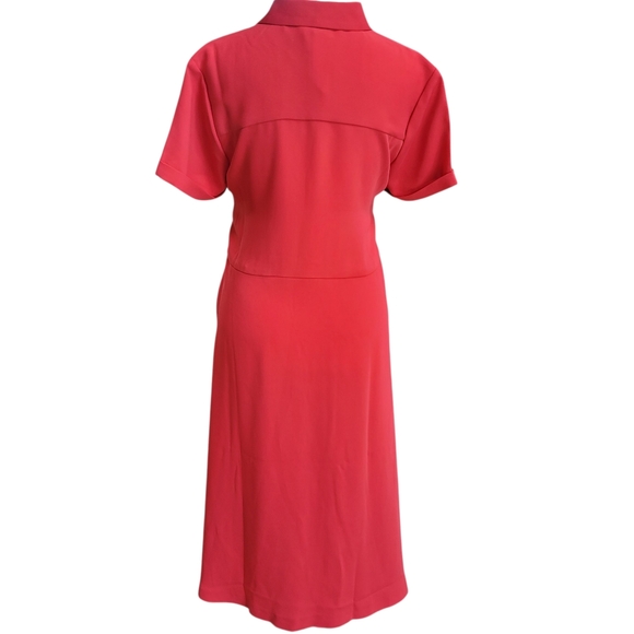 *NWT* J.Jill Elegant Poppy Red Button-Front Belted‎ Shirt Dress Size S - Picture 3 of 9